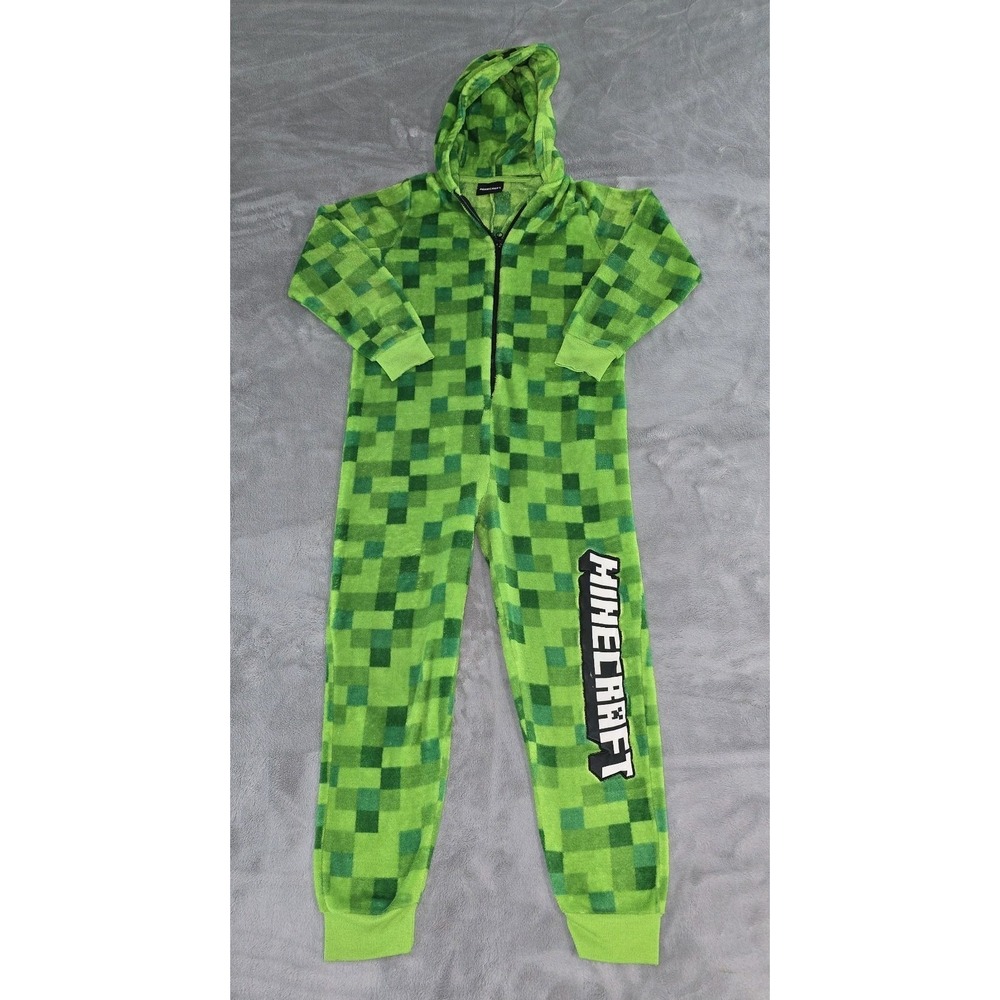 Minecraft Creeper‎ Costume Pajama Hoodie One Piece Jumpsuit Union Suit Youth